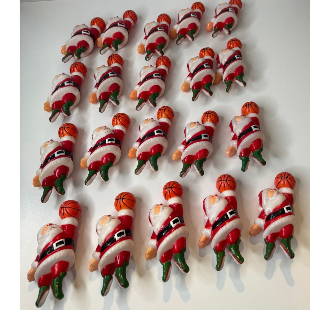 20 Vintage Santa Basketball Blow Mold Christmas String Light Covers